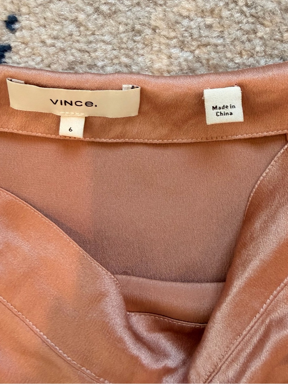 Vince Drape Panel Silk Satin Midi Skirt - Picture 6 of 6